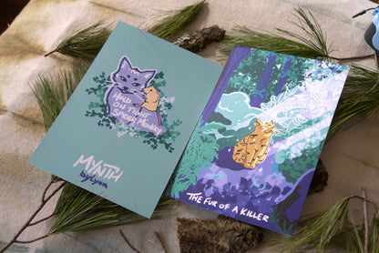 Fur of a Killer 6x9 Cat Linen Art Print