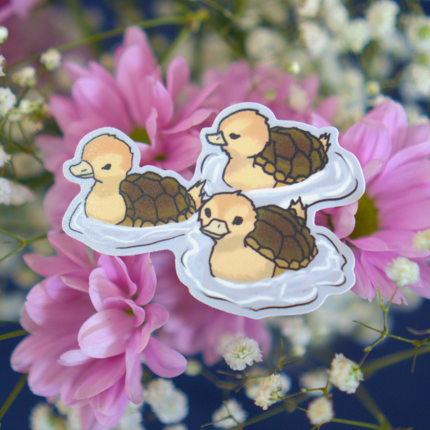 Turtle Ducks Sticker