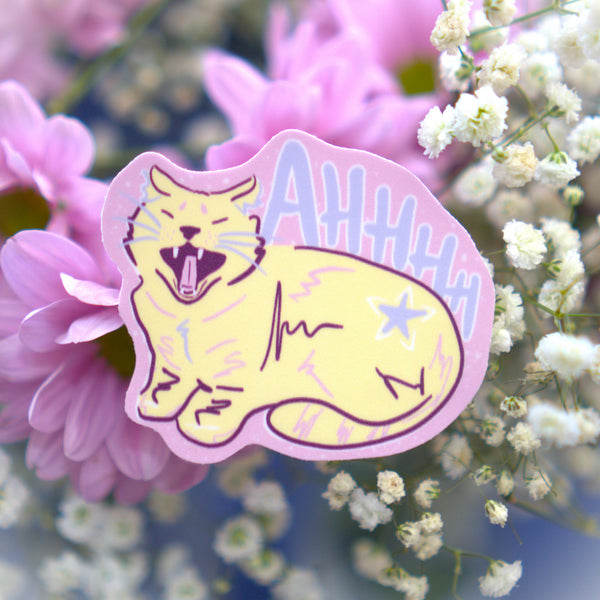 Yawning | Screaming Cat Sticker