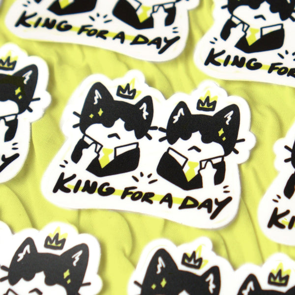 King fur a Day Cat Sticker
