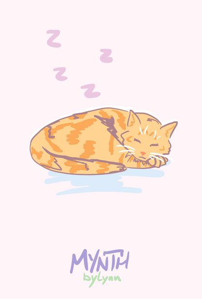 Sun 6x9 Orange Cat Linen Art Print