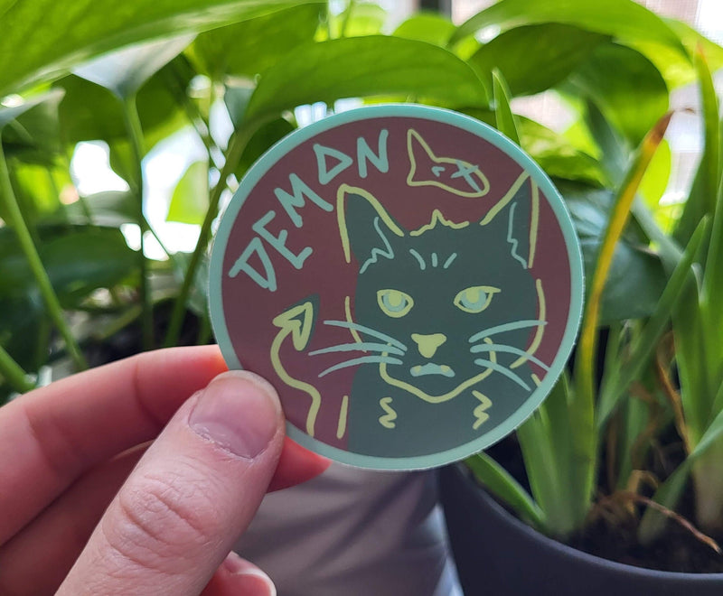 Darling vs Demon Cute Cat Sticker
