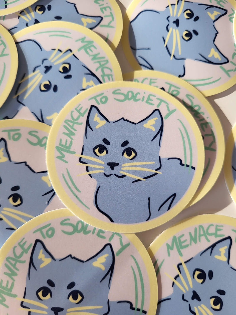 Menace to Society Cute Cat Sticker