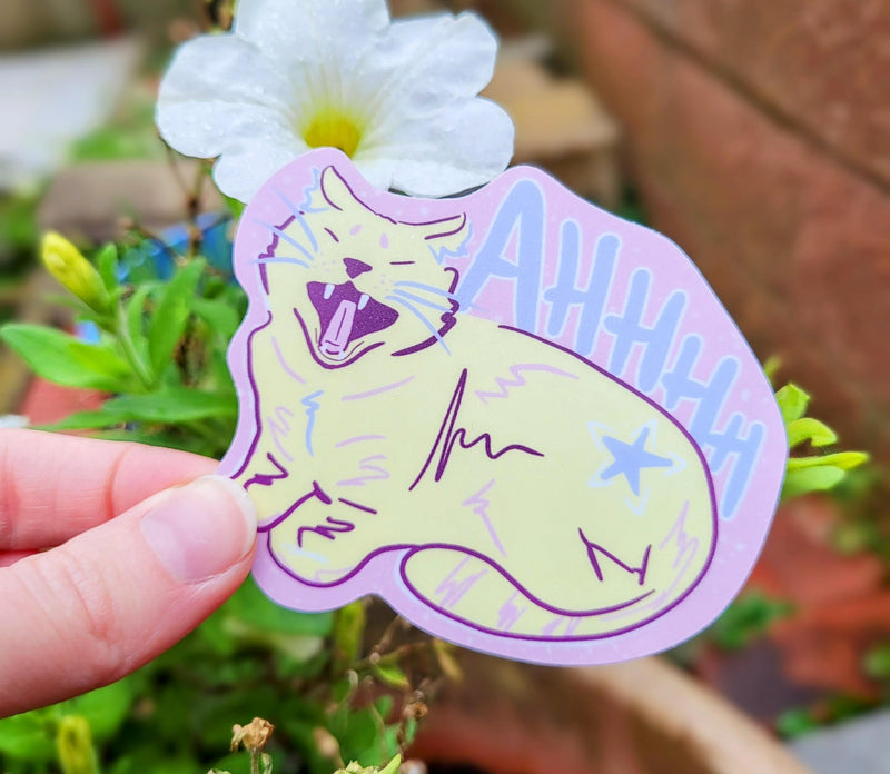 Yawning | Screaming Cat Sticker