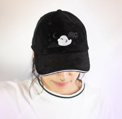 Ghost Hat Cotton Corduroy Black Dad Hat