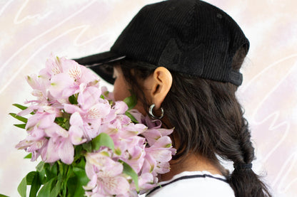 Ghost Hat Cotton Corduroy Black Dad Hat
