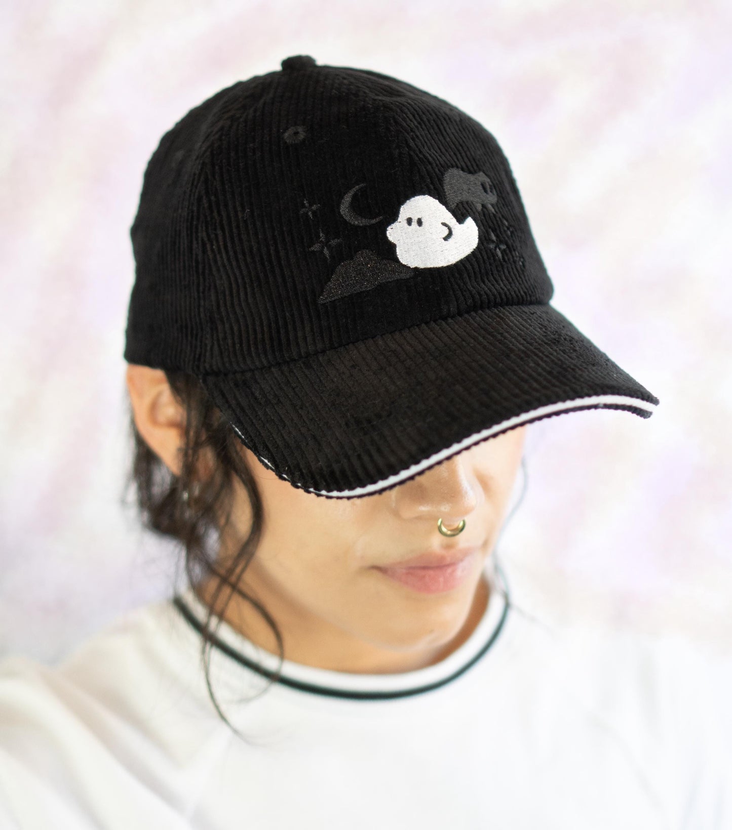 Ghost Hat Cotton Corduroy Black Dad Hat