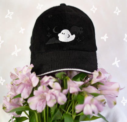Ghost Hat Cotton Corduroy Black Dad Hat