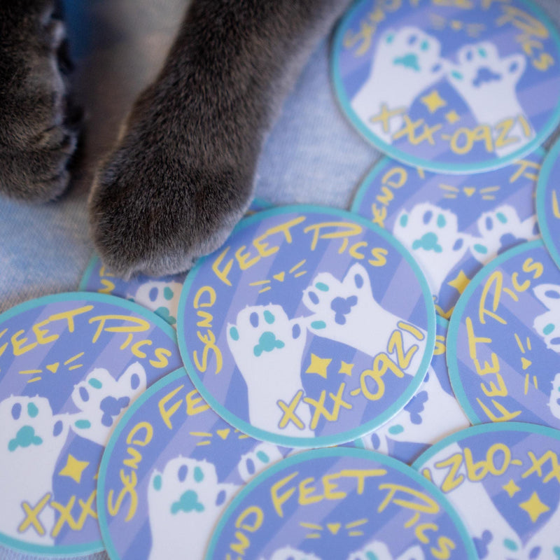 Send Feet Pics Cat Sticker